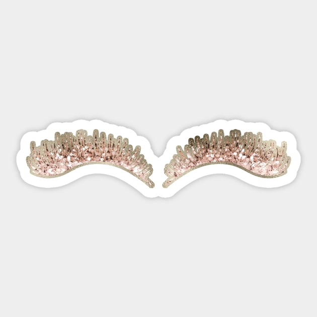 Eyelashes - rose gold glitter Sticker by RoseAesthetic